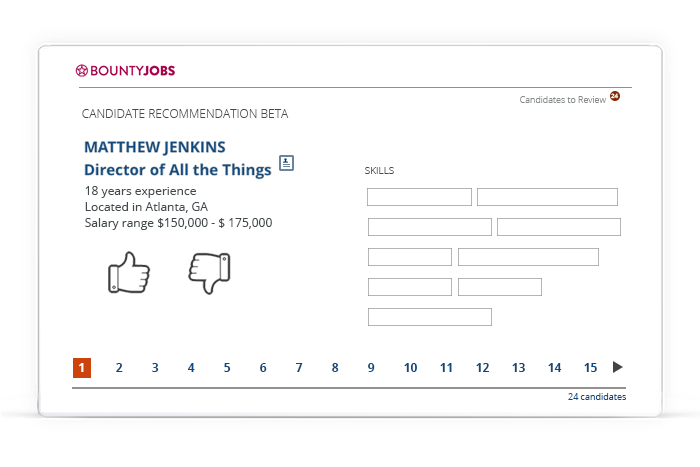 candidate matching beta program screenshot